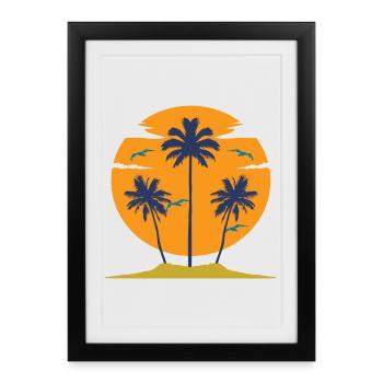 Oiseaux de Palm Beach - Affiche encadrée (27 × 37 cm) - noir - Devant