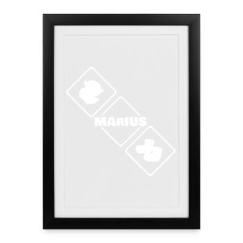 Marius Diamant Logo Bird - Framed poster (27 × 37 cm) - black - Front