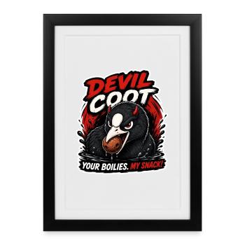 Conception drôle de pêche à la carpe Devil Coud - Affiche encadrée (27 × 37 cm) - noir - Devant
