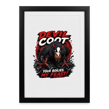 Devil Coot Boilie Thief Carp Fishing - Framed poster (27 × 37 cm) - black - Front
