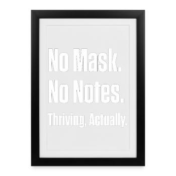 Sans masque sans aucun regret – Diagnostic tardif ND - Affiche encadrée (27 × 37 cm) - noir - Devant