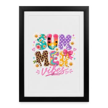 Summer Vibes – Colorful Summer Design - Framed poster (27 × 37 cm) - black - Front