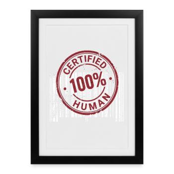 Humain certifié - Affiche encadrée (27 × 37 cm) - noir - Devant