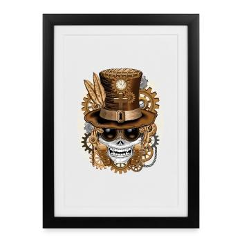 Vaudou steampunk Skull - Affiche encadrée (27 × 37 cm) - noir - Devant