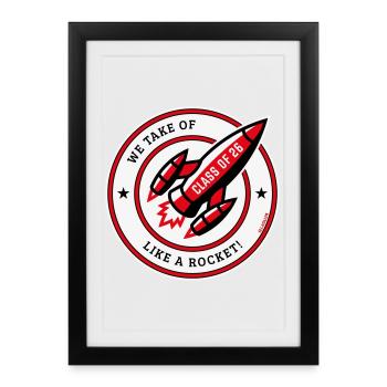 Promotion de 26 – Nous décollons comme une fusée ! (Rouge de) - Affiche encadrée (27 × 37 cm) - noir - Devant