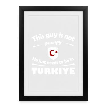 Pas Grim en chemise turque - Affiche encadrée (27 × 37 cm) - noir - Devant