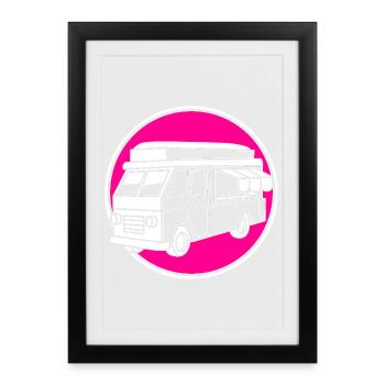 Camion de Snacks Food - Affiche encadrée (27 × 37 cm) - noir - Devant