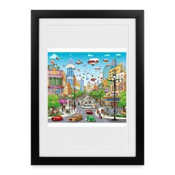 Parade du Vol Futuriste de la Ville - Affiche encadrée (27 × 37 cm) - noir - Devant