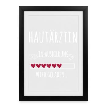 Hautärztin Ausbildung Medizinstudium Ärztin - Gerahmtes Poster (27 × 37 cm) - Schwarz - Vorne