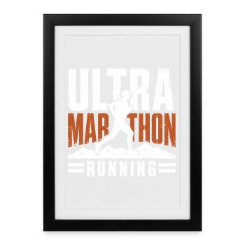 Ultra Marathon Running Runner Graphic - Framed poster (27 × 37 cm) - black - Front
