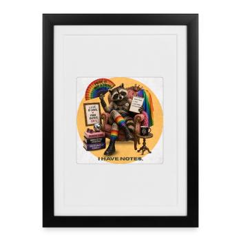 Funny LGBTQ Pride Raccoon Design - Framed poster (27 × 37 cm) - black - Front