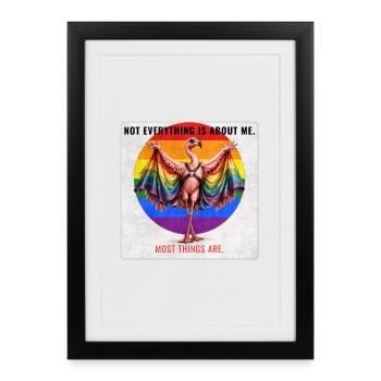 Funny Pride Flamingo LGBTQ Design - Framed poster (27 × 37 cm) - black - Front