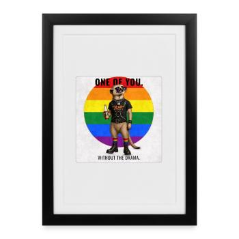 Funny Gay Pride Meerkat Design - Gerahmtes Poster (27 × 37 cm) - Schwarz - Vorne