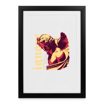 Antique Hero Silhouette in Pop Art Style - Framed poster (27 × 37 cm) - black - Front