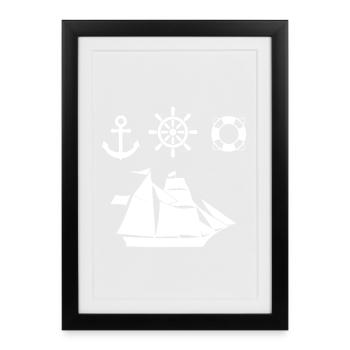Sail - Framed poster (27 × 37 cm) - black - Front