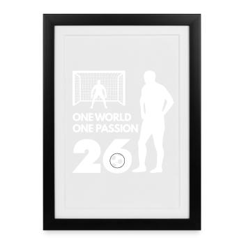 Un amour, une passion Fußball Football - Affiche encadrée (27 × 37 cm) - noir - Devant