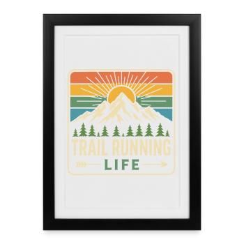 Vie en sentier - Affiche encadrée (27 × 37 cm) - noir - Devant