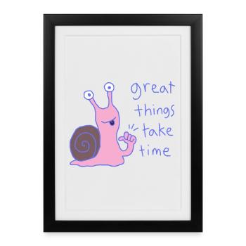 Great things take time - Framed poster (27 × 37 cm) - black - Front