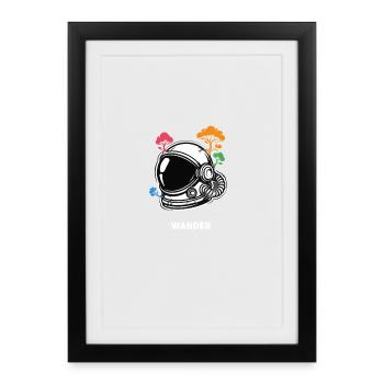 Casque d’astronaute Randonnée Botanique spatiale Cosmos Arbre - Affiche encadrée (27 × 37 cm) - noir - Devant