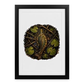 Hidden Carp Carp Fishing Design - Framed poster (27 × 37 cm) - black - Front