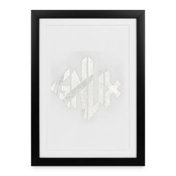 Geometric Marble Glyph - Framed poster (27 × 37 cm) - black - Front