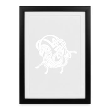 Celtic goat - Framed poster (27 × 37 cm) - black - Front