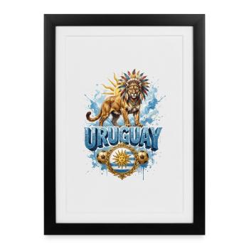 Uruguay - National Team T-shirt Template - Framed poster (27 × 37 cm) - black - Front