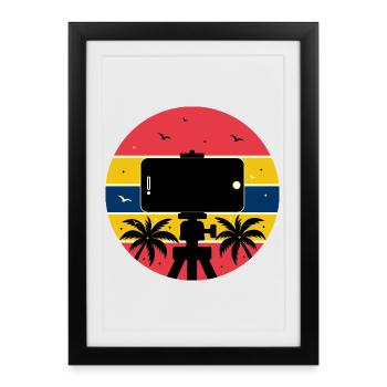 Capture Life Vibes – Créateur de Tropical Sunset - Affiche encadrée (27 × 37 cm) - noir - Devant