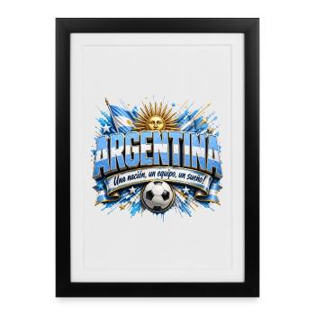 Argentinische Fußballnation Logo t-shirt Vorlage  - Gerahmtes Poster (27 × 37 cm) - Schwarz - Vorne