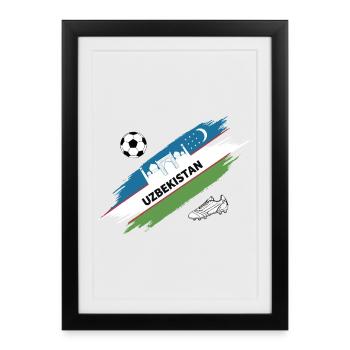 Uzbekistan Football Uzbekistan Soccer Foo Jersey - Framed poster (27 × 37 cm) - black - Front