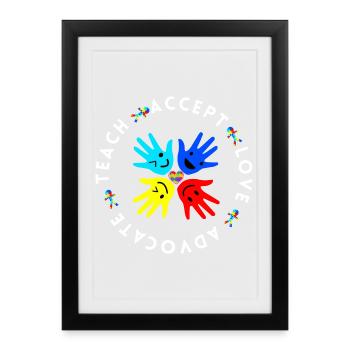 Autism Teacher Inclusion Acceptance Gift - Framed poster (27 × 37 cm) - black - Front