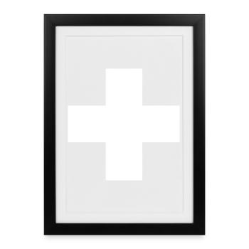 SUISSE FAN D’EUROPA SPORT - Affiche encadrée (27 × 37 cm) - noir - Devant