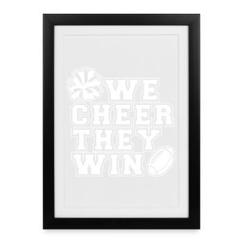 Nous encourageons Tey Win Cheerleader Sport Style Rétro - Affiche encadrée (27 × 37 cm) - noir - Devant