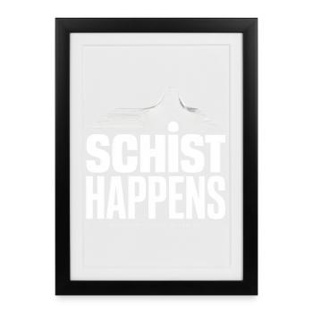Le schiste se produit Géologie Tee - Affiche encadrée (27 × 37 cm) - noir - Devant