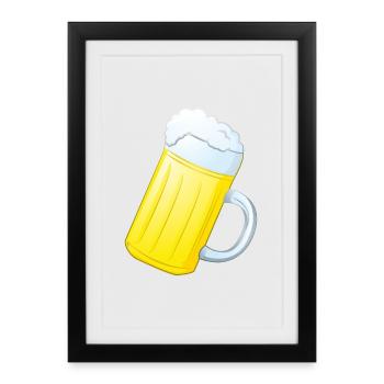Chope à bière - Affiche encadrée (27 × 37 cm) - noir - Devant
