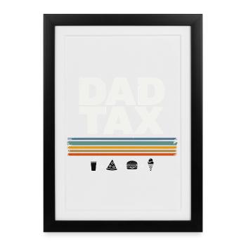Titre alimentaire rétro de la taxe pour les pères - Affiche encadrée (27 × 37 cm) - noir - Devant
