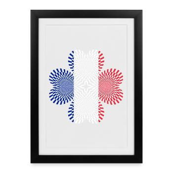 Spirales du drapeau tricolore - Affiche encadrée (27 × 37 cm) - noir - Devant