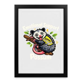 Emotional Possum Support - Framed poster (27 × 37 cm) - black - Front