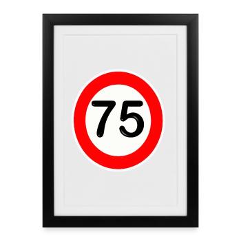 75 ans de conception de panneaux de rue 75 rétro - Affiche encadrée (27 × 37 cm) - noir - Devant