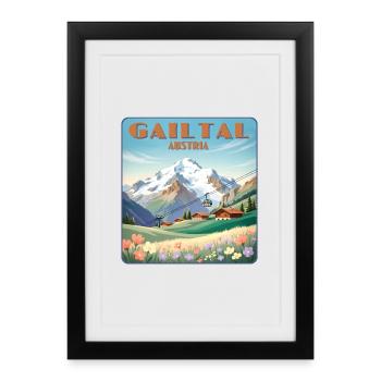 Vallée de Gailtal - Affiche encadrée (27 × 37 cm) - noir - Devant