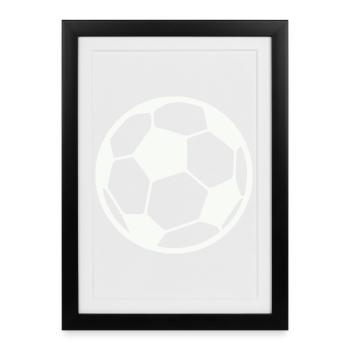 Chemise classique au motif de football - Affiche encadrée (27 × 37 cm) - noir - Devant