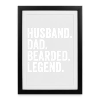 Gift for bearded husbands and bearded dads - Framed poster (27 × 37 cm) - black - Front
