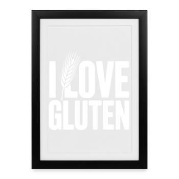 J’adore le gluten - Affiche encadrée (27 × 37 cm) - noir - Devant
