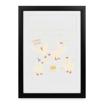 I'm Listening to Geese Humor | Speech and Language Therapy Gift - Framed poster (27 × 37 cm) - black - Front