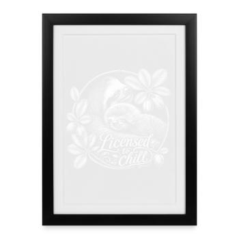 Sloth Mom & Baby – Licensed to Chill - Framed poster (27 × 37 cm) - black - Front