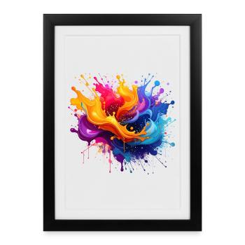 Explosions de couleurs - Affiche encadrée (27 × 37 cm) - noir - Devant