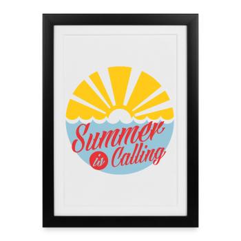 Summer Is Calling Retro Sunset - Framed poster (27 × 37 cm) - black - Front