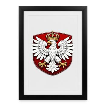 Polish Eagle with Crown Shield - Framed poster (27 × 37 cm) - black - Front