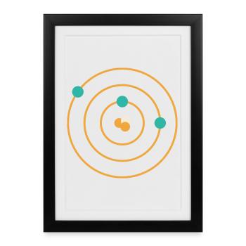 Atomic Model - Physics Chemistry Science Nerd - Framed poster (27 × 37 cm) - black - Front