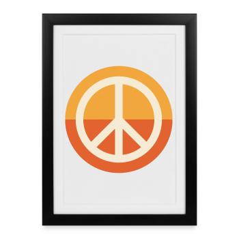 Peace - Peace Hippie Boho 70s Sunset Retro - Framed poster (27 × 37 cm) - black - Front